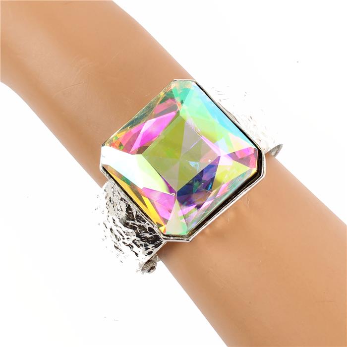 Meatl Crystal Cuff Bangle