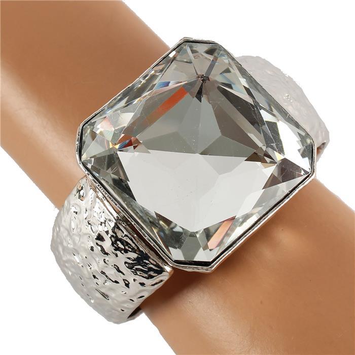 Meatl Crystal Cuff Bangle