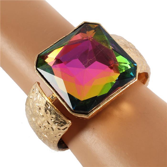 Meatl Crystal Cuff Bangle