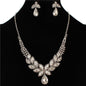 Rhinestones  Leaves Tear Necklace Set