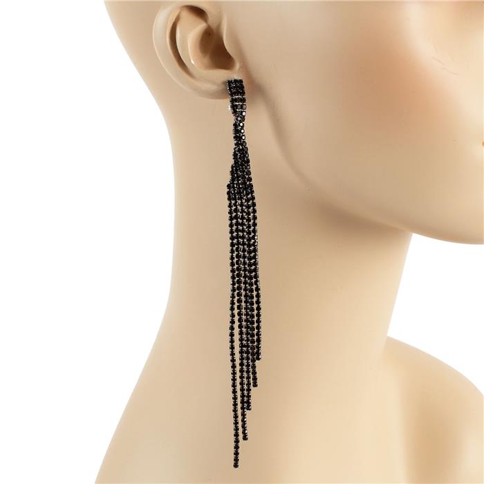 Rhinestone Long  Earring