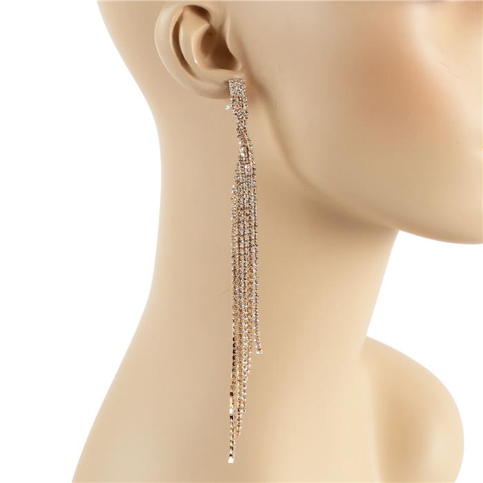 Rhinestone Long  Earring