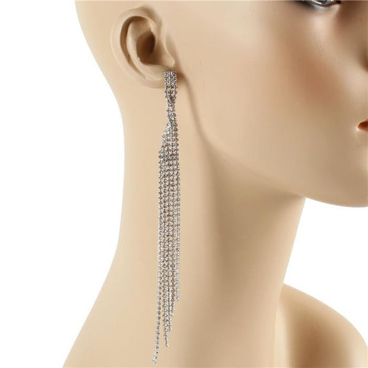 Rhinestone Long  Earring