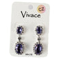 CZ Dangling Oval Earring