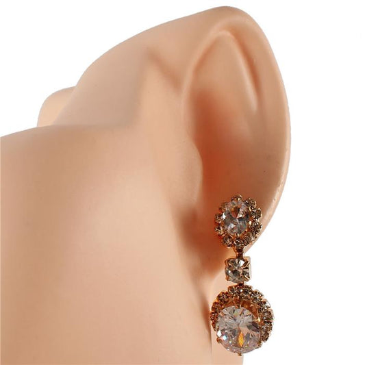 CZ Dangling Oval Earring