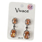 CZ Dangling Oval Earring