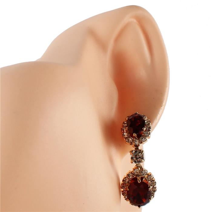 CZ Dangling Oval Earring