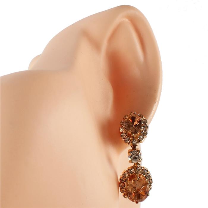 CZ Dangling Oval Earring