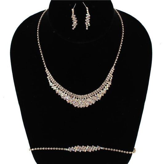 3 PC Rhinestones Necklace Set