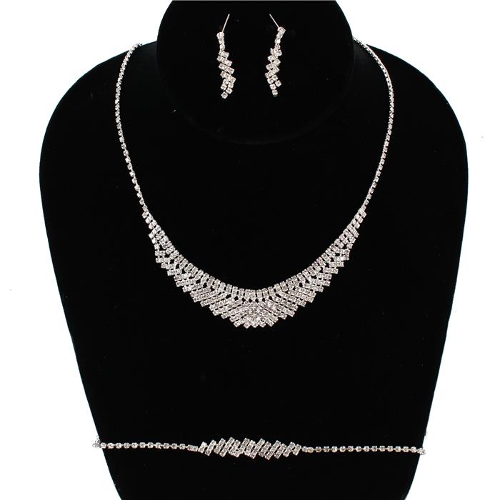 3 PC Rhinestones Necklace Set