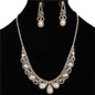 Rhinestones Pearls Necklace Set