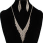 Rhinestones Fringeds Casting Necklace Set