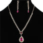 Rhinestones Teardrop Necklace Set