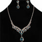 Rhinestones Teardrop Necklace Set