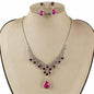 Rhinestones Teardrop Necklace Set