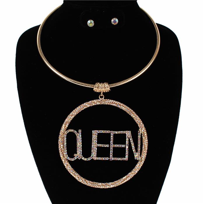 Choker Drop Queen Necklace Set