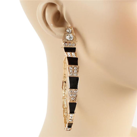 Fashion Metal Crystal Snake Earring