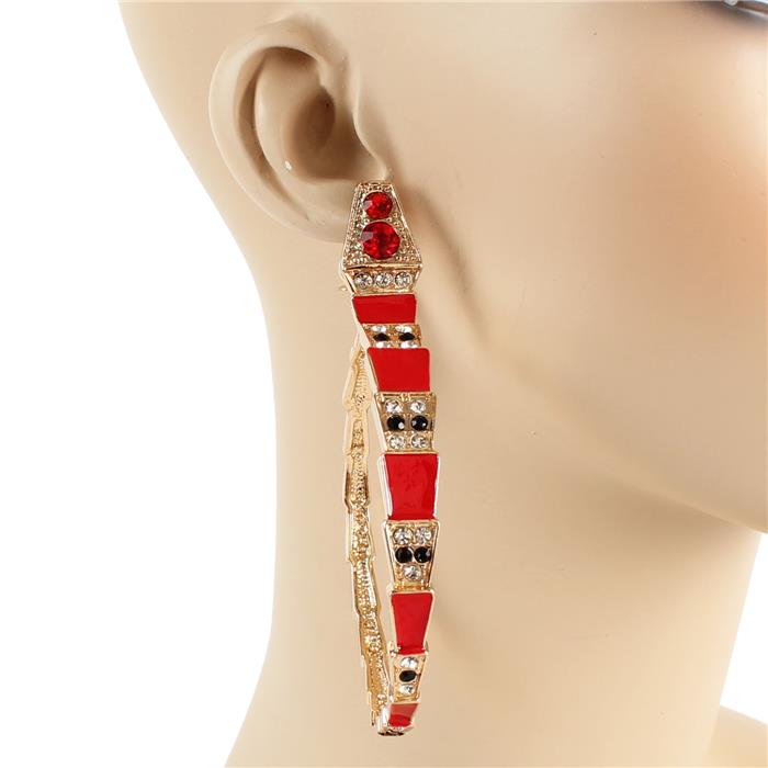 Fashion Metal Crystal Snake Earring