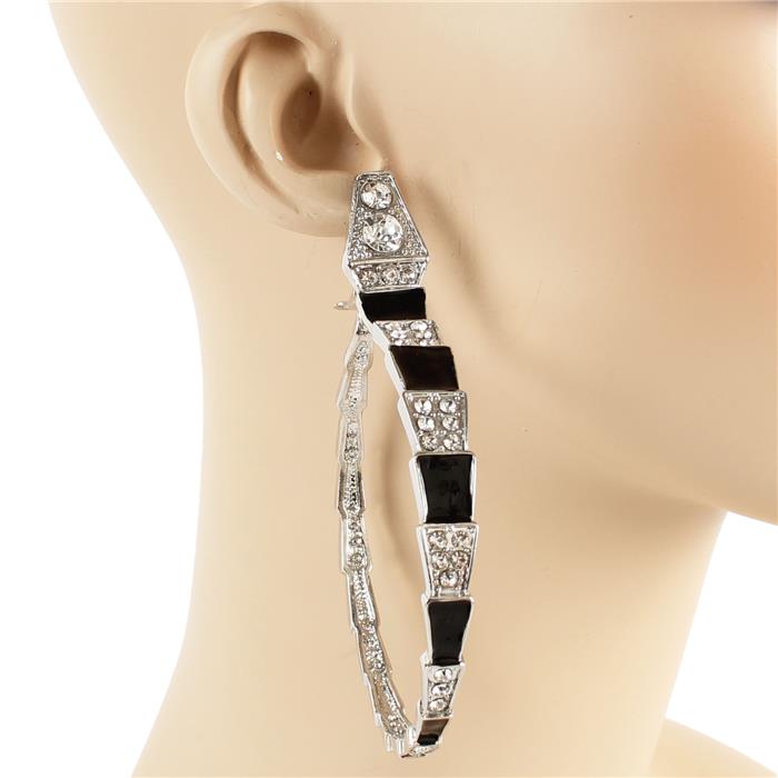 Fashion Metal Crystal Snake Earring