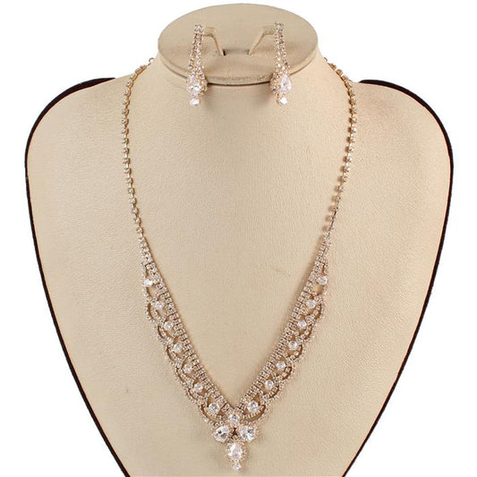 Rhinestone Necklace Set