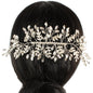 Metal Crystal Leaf Hair Comb