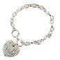 Metal Charm Stones Heart Bracelet