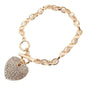 Metal Charm Stones Heart Bracelet