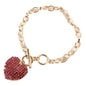 Metal Charm Stones Heart Bracelet