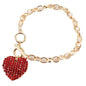 Metal Charm Stones Heart Bracelet