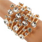 Metal Crystal Stone Cuff Bangle