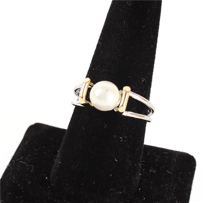 Size 10 Fashion Metal Pearl  Ring