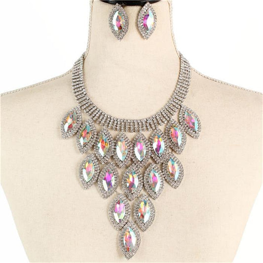 Fashion Rhinestone Crystal Necklace Set