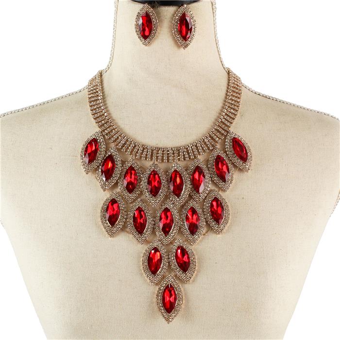 Fashion Rhinestone Crystal Necklace Set