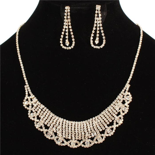 Rhinestone Casting Necklace Set