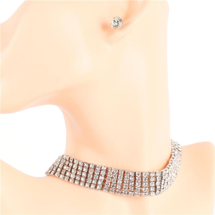 Rhinestone Choker Set