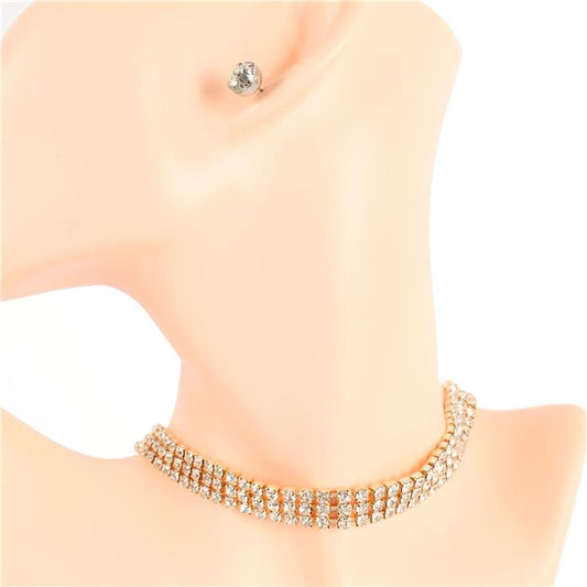 Rhinestone Choker Set