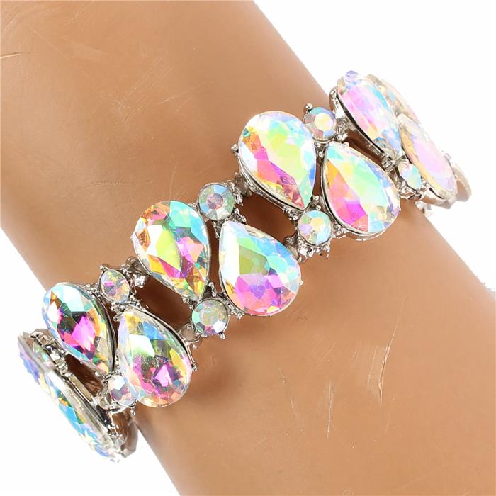 Crystal Stretch Tear Shape Bracelet