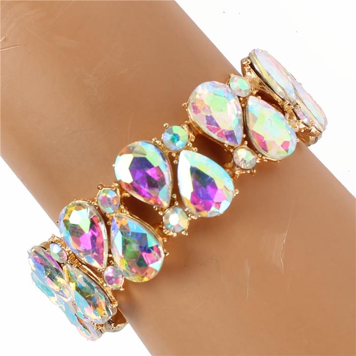 Crystal Stretch Tear Shape Bracelet