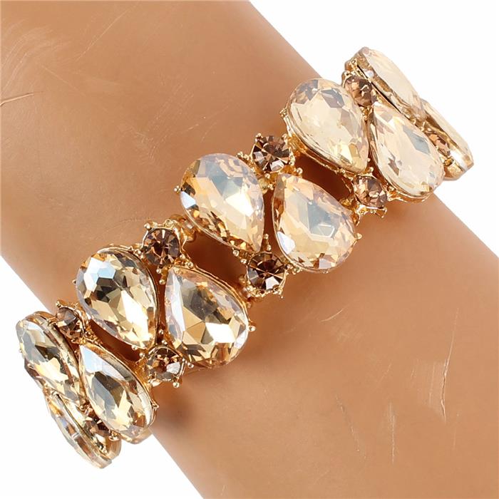 Crystal Stretch Tear Shape Bracelet