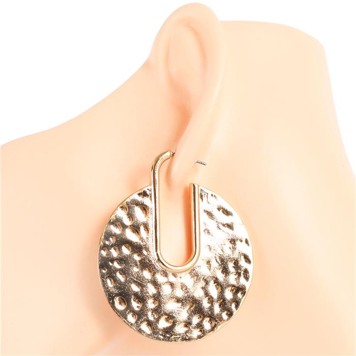 Metal Hamer Cut Earring