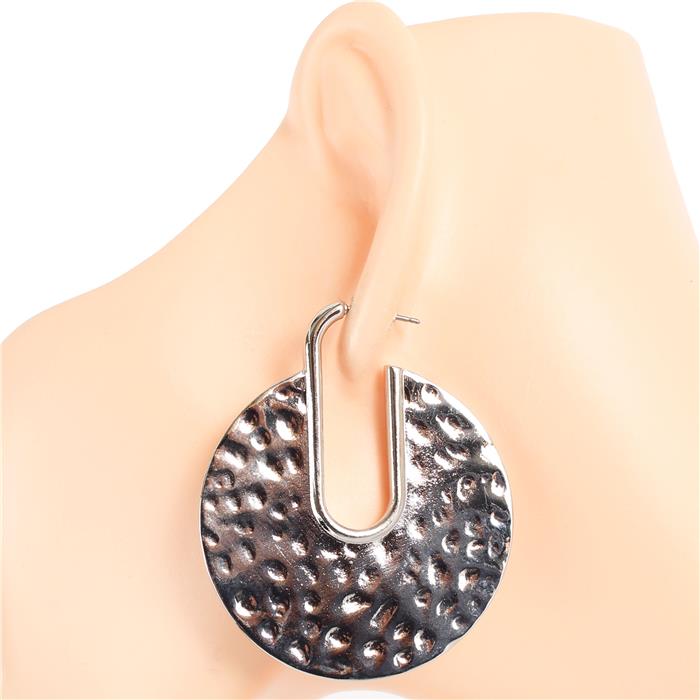 Metal Hamer Cut Earring