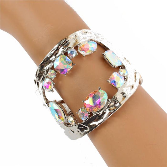 Meatl Crystal Cuff Bangle