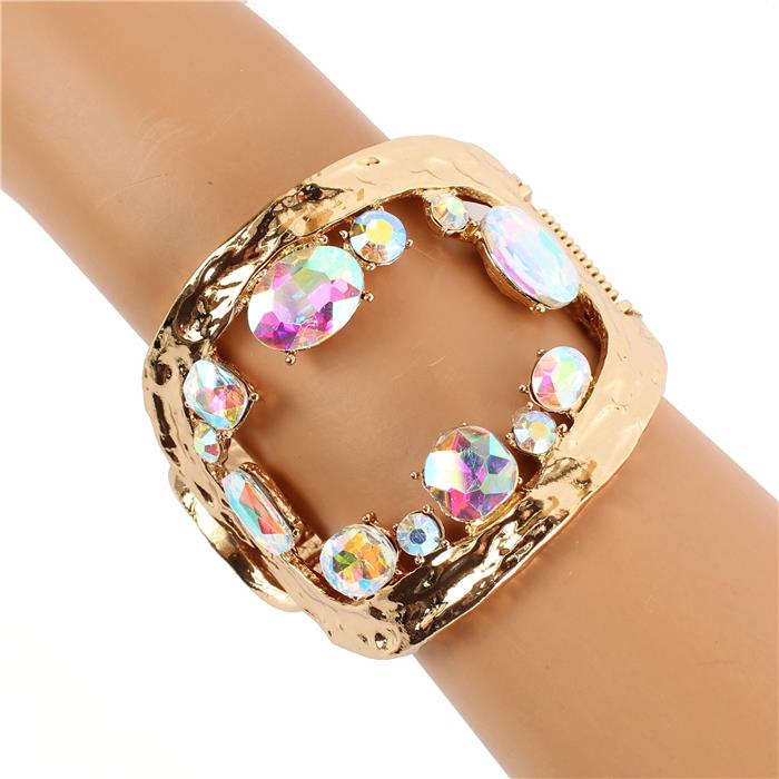 Meatl Crystal Cuff Bangle