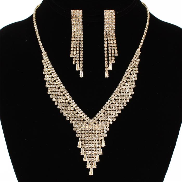 Rhinestone Necklace Set