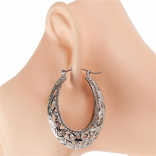 Metal Over Shape Hoop Earring