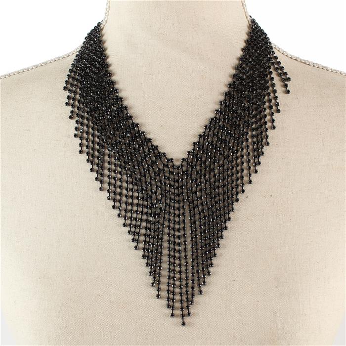 Rhinestones Fringed Necklace