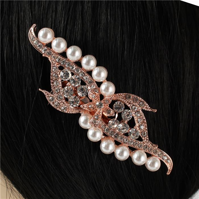 Pearl Rhinestones Hair Comb