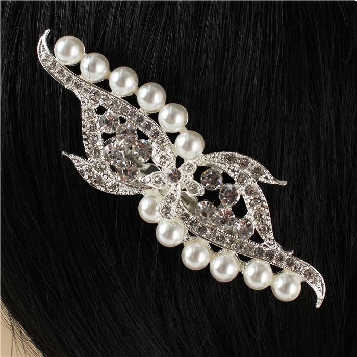 Pearl Rhinestones Hair Comb