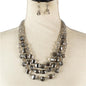 Crystal Beads 3 Layerd Necklace Set