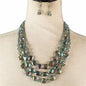 Crystal Beads 3 Layerd Necklace Set